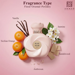Rose Noir Perfume 75ml EDP by Ahmed Al Maghribi  Emarati