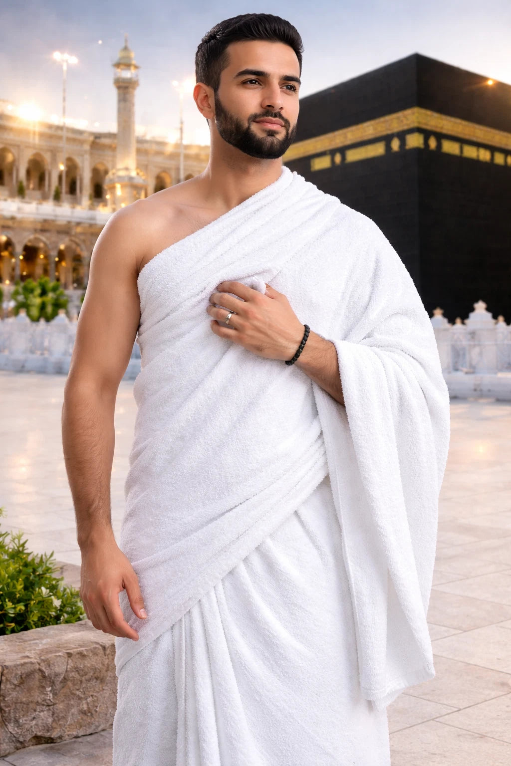 Extra Large Al Ariz Ihram 2-Piece Set – 100% Cotton (50 × 100 Inches, 1500g)  Emarati